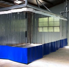 Industrial Commercial Clear PVC Auto Body Painting Booth Curtain Enclosure Wall