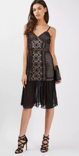 Lace Midi Dress By Glamorous Black Size XS JS192 NN 14