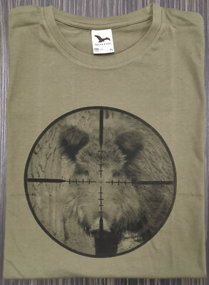 Jäger T-Shirt Schwarzwild Haupt Wildschwein Kopf Visier Jagd HirschBock Geschenk