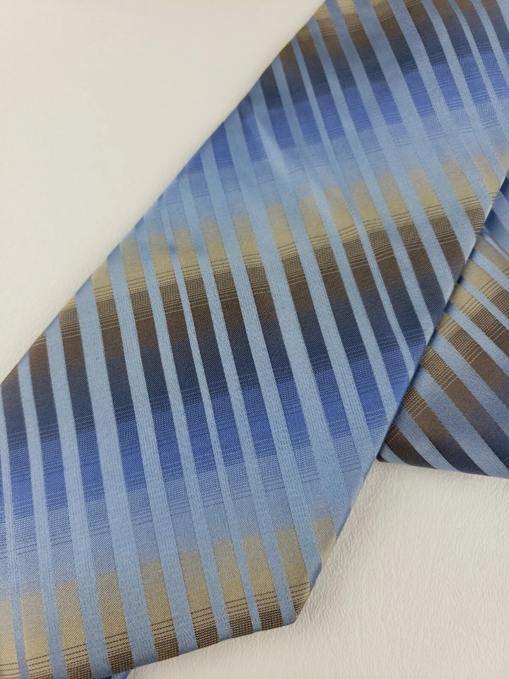 男式 ALFANI 丝绸领带蓝色 PAISLEY 领带 58"x3.5" — 第 4/4 张图片