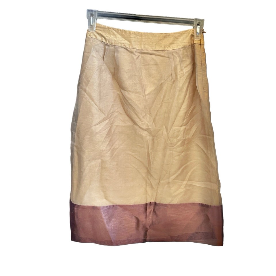 Silk Box Womens Skirt Size 4 Embroidered 100 Silk Midi Button Floral