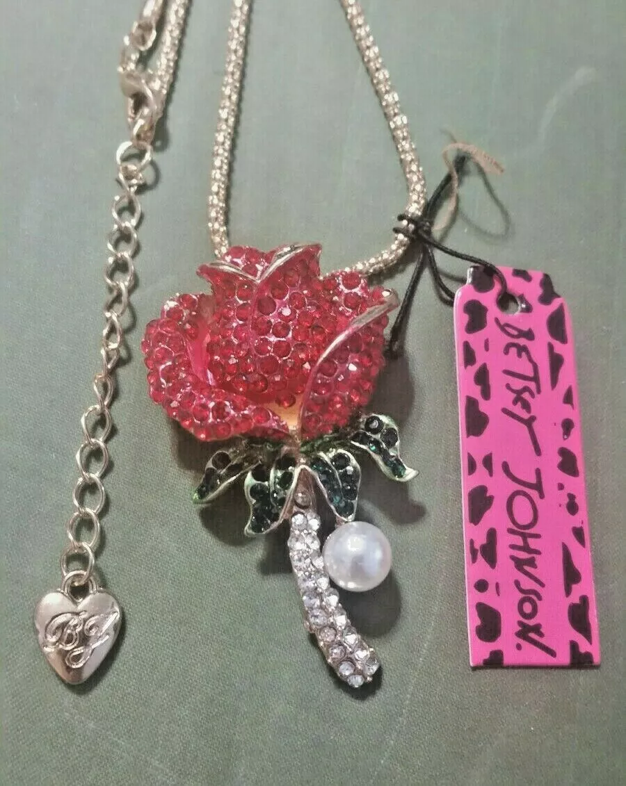Betsey johnson deals rose necklace