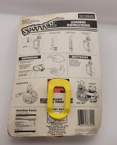 Tapper Candies: SPITTER Grasshopper SweeTARTS Dispenser 1st Edition (1998) - Picture 10 of 16