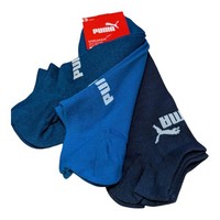3Er Pack Puma Baumwoll-Socken Schlichte Sneaker-Socken GrößE 43-46 Farbe Navy