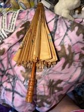 Small Vintage Chinese Hand Painted Bamboo Rice Paper Umbrella/Parasol