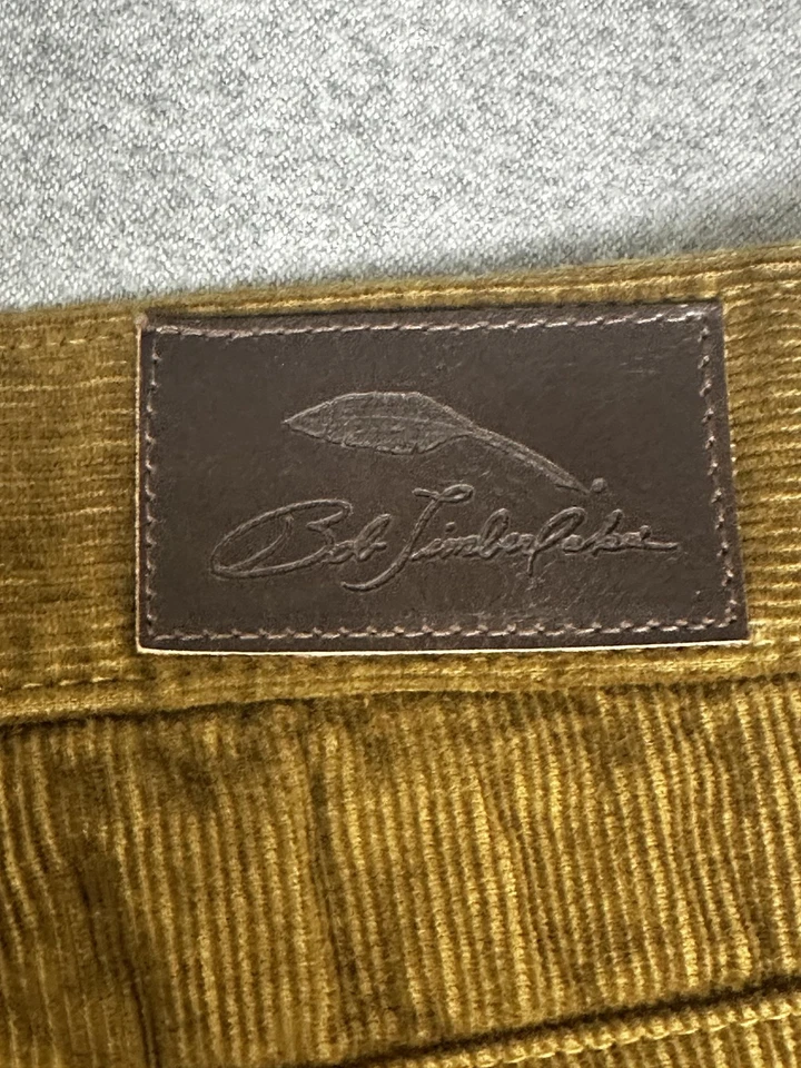 Pantalones de pana Bob Timberlake para hombre 34x30 marrón 5 bolsillos pierna recta algodón Foto 3 de 4