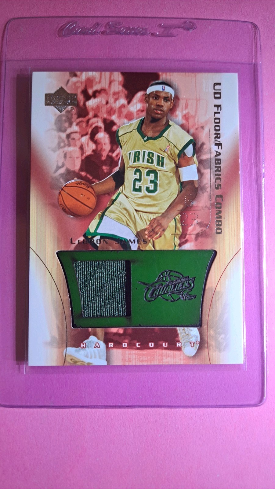 2003-04 LEBRON JAMES ROOKIE CARD  UD HARDCOURT Fabrics/Floor Combo  RC