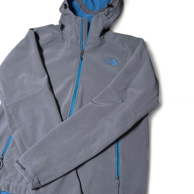 #ad #ad The North Face Men#x27;s Gray Hooded Windwall Jacket Tassel Zip Pockets Size M $38.94
