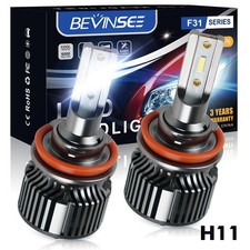 Bevinsee H8 H9 H11 Led Headlight Bulb Conversion 6000k White High Beam Fog Light