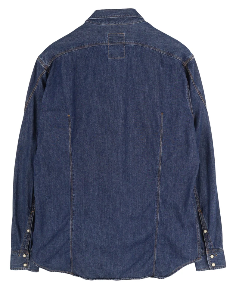 G-STAR Arc 3D L/S Men`s Shirt XL  Blue Snap Buttons Spread Neck Patch Pockets  - Image 2 of 4