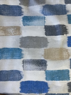 8 Meter Skopos ''Hustle'' blau/beige Stoff Rollenende