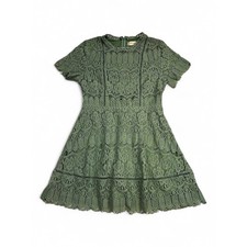 Altar'd State Sage Lace Fit & Flare Mini Dress M
