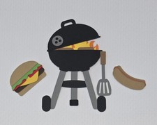 4th of July BBQ Set. Scrapbook, Card making Paper Piecing