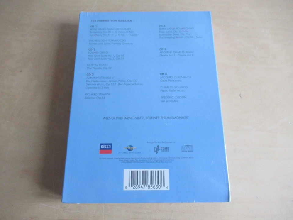 Herbert V.Karajan-101 Essential Tracks-6er CD Box-Original verpackt-still sealed - Bild 2 von 4