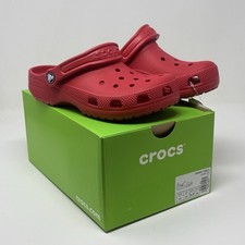 Crocs Classic Clog Boys Girls Kids Junior Size 4 Red Comfort Summer Beach Shoe