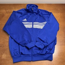 Vintage Adidas Jacket Originals Mens Medium Blue Track Full Zip Soccer Striped