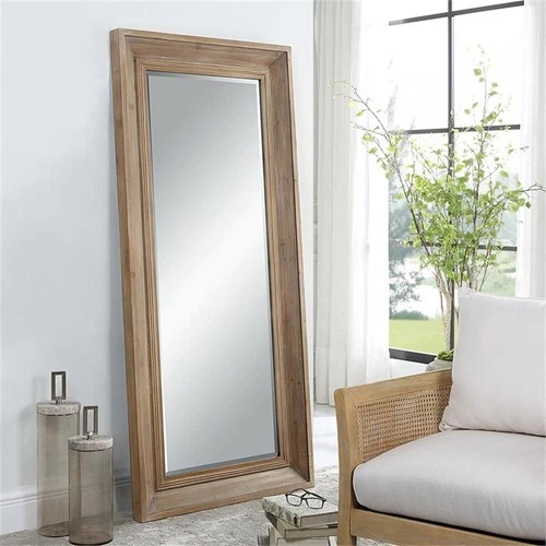 Uttermost Missoula Farmhouse Wood Large Mirror in Woodtone Brown Finish - Picture 6 of 6