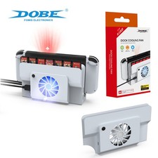 Cooling Fan with Blue LED Light for Nintendo Switch OLED Dock, Game Card Storage