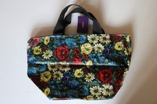 LIBERTY LONDON BLACK FLORAL PRINT WATER PROOF ZIP TOTE BAG TWO HANDLE NEW