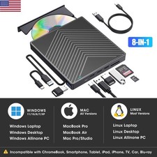 External CD DVD Drive USB 3.0 Writer Burner Player for PC Laptop Windows 11 10