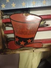 VINTAGE RED HAT GASOLINE PORCELAIN SIGN STANDARD OIL GAS STATION PUMP PLATE
