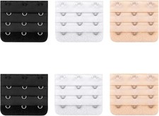 6PCS Adjustable Bra Extender 3 Hooks with Elastic Underwear Strap Extension NEW