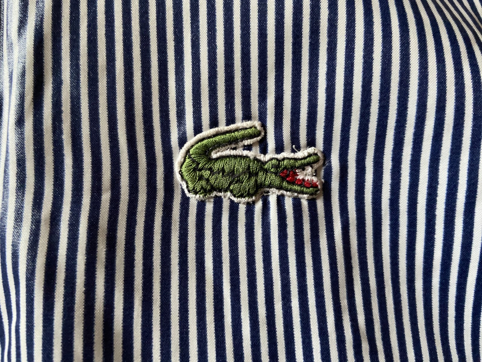 chemise lacoste vintage candy stripe 80s casuals uk medium mega  mint condition image 3