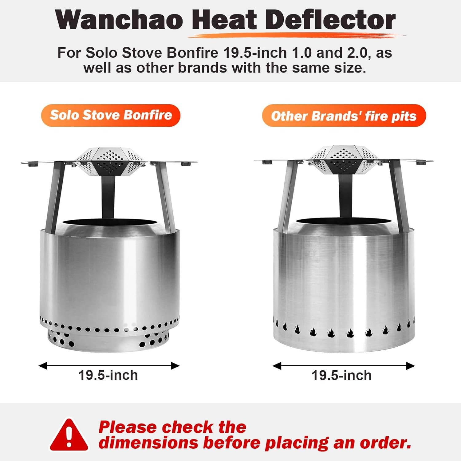 Heat Deflector for Solo Stove Bonfire 19.5", for Fire Pit Captures Warmth-Magnif