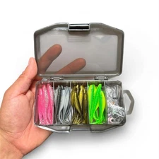 64 PCS Texas Style Rig Tackle Kit 2.76in Rubber Baits w/ Hooks Fishing Lure