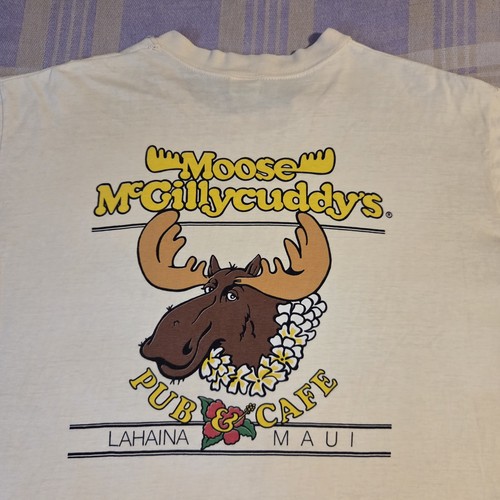 Vintage 70s 80s Moose McGillycuddy's Hawaii Crazy Shirts T Shirt Pub Cafe Rare