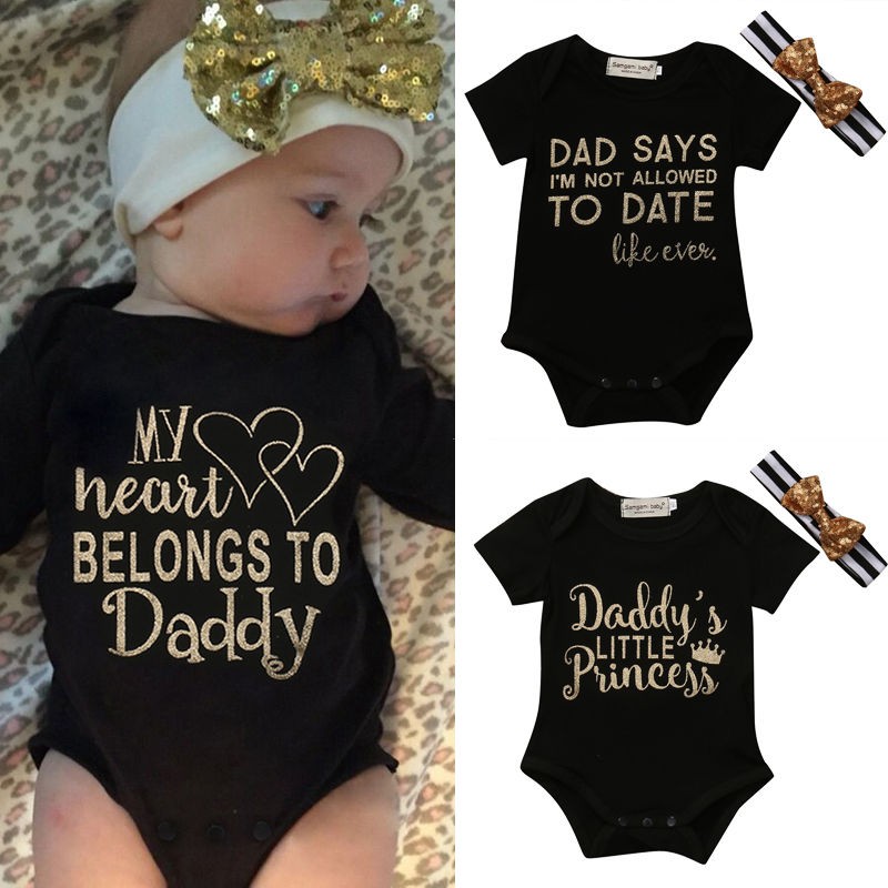 Recién Nacido Bebé Niños Niñas Letras Impreso Una Pieza Ropa Mono Body Conjunto
