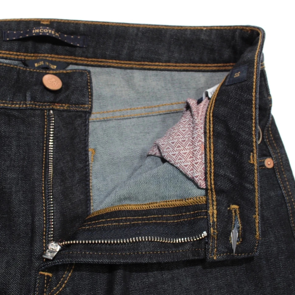 Jeans Incotex Talla 33 EE. UU. Azul Oscuro Mezcla Algodón Denim Foto 2 de 4