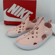 Nike Sunray Protect 4 Water Shoes Sandals sz 2 Youth Girl Pink/White Closed Toe