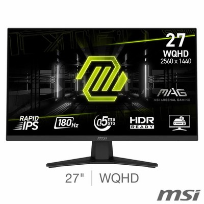 MSI MAG 274QF 27 Zoll 180Hz WQHD Gaming Monitor, 9S6-3CE41H-011