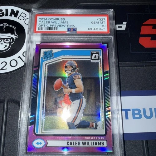 2024 Caleb Williams Panini Donruss  #327 Optic Preview Pink Prizm (RC) PSA 10