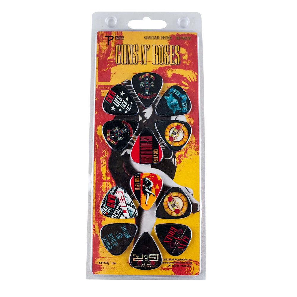 Набор гитарных медиаторов Guns N Roses Perris из 12 штук - Средний калибр - Целлулоидный пластик 2490₽