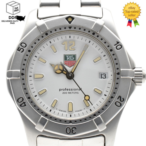 Vintage [ MINT ] TAG Heuer 2000 WK1211 White Dial Silver Pro 200m Women's Watch