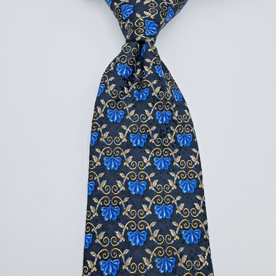 Robert Talbott Best Class Silk Tie Men 58 x4 Black Italian Fabric Jacquard USA