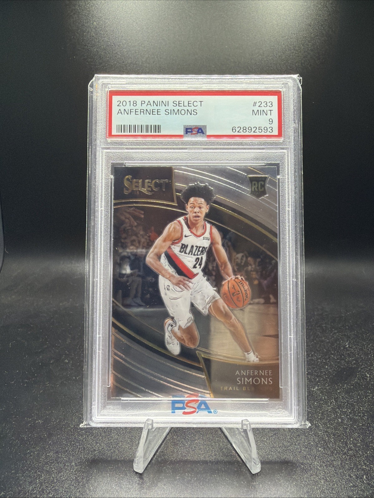 2018 Anfernee Simons Panini Select Courtside #233 Trail Blazer Graded PSA 9 MINT