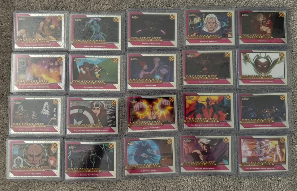 2025 Topps Finest X-Men '97 Greatest Hits Insertar DOS juegos completos 1-20 (40 cartas) Foto 2 de 4