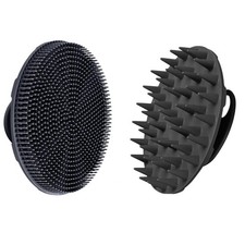 Soft Silicone Body Scrubber Shower Brush, with Scalp Massager Shampoo Brush