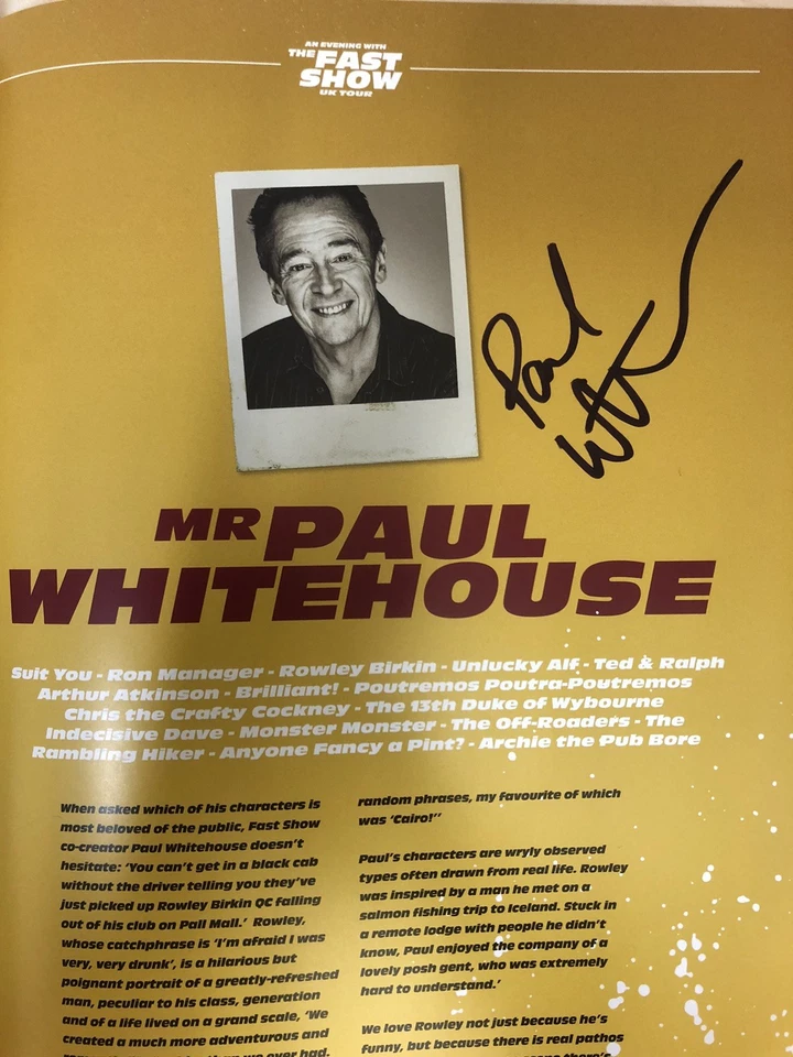 The FAST SHOW. SIGNED  Programme,  London Palladium 22/11/2025. X6 AUTOGRAPHS. - Image 2 of 4
