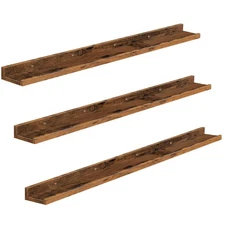 Floating Shelves, Wall Shelf Set of 3, 47.2 Inches Hanging Shelf with Raised ...