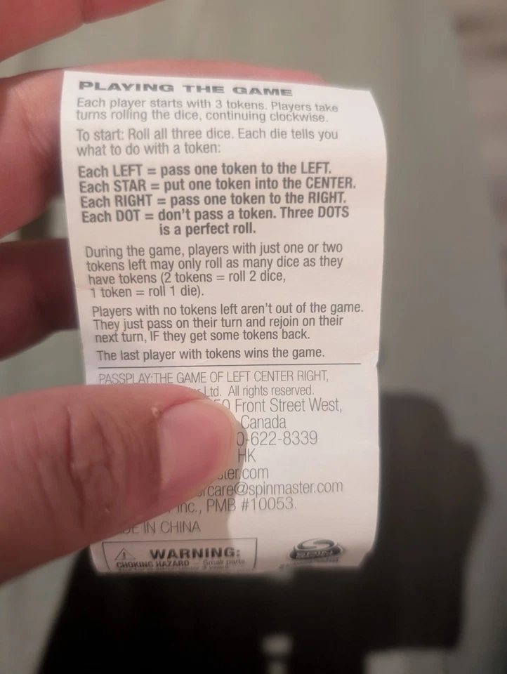 Left Right Center Doce Games  By Spin Master. Small Light Weight Packable Game - Image 2 of 4