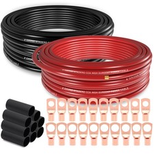 8 Gauge Wire 25ft Each - Red/Black Copper Clad Aluminum CCA - Primary Automot...