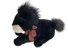 Vintage 1992 Geoffrey Black Horse Pony 12  Stuffed Plush Soft Classics Toys R Us