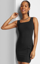 Wild Fable Seamed Bodycon Dress Women's Size XS X-Small Black 0M4X5 Target