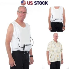LVAD HeartMate 2 & 3 Sleeveless Tank Top Shirt for Men's With Pockets White S-5X