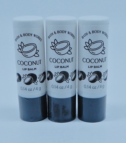 3 BATH & BODY WORKS COCONUT CLEAR LIP BALM .14 oz SEALED NEW - Picture 7 of 10