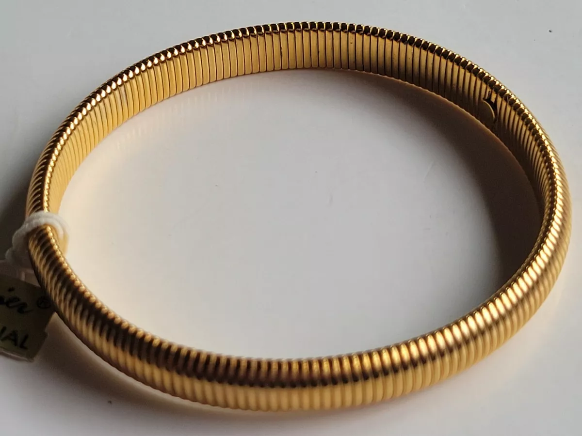 Vintage Napier NWT Bangle Flexible Bracelet Gold Tone 1 4